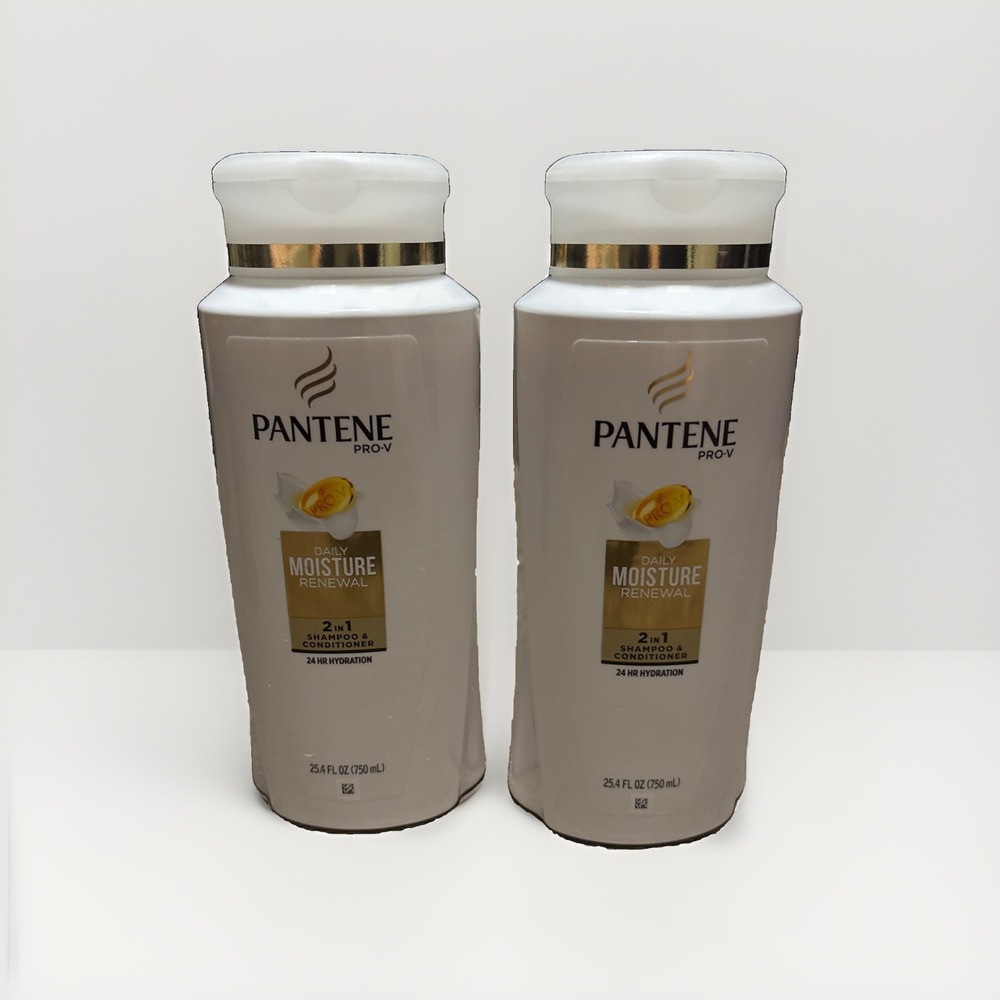 NEW Pantene Pro-V Daily Moisture Renewal 2 in 1 Shampoo Conditioner 25.4 oz x 2